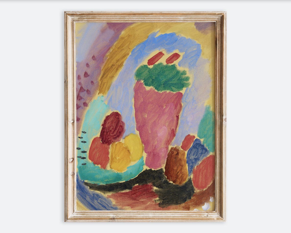 Colorful Abstract Flower Vase Bold Modern Still Life Art Print