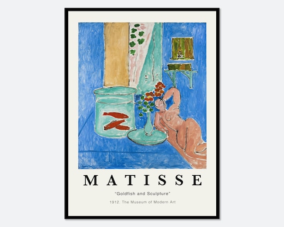 Henri Matisse Goldfish and Sculpture 1912 Blue Room Fauvist Art Poster