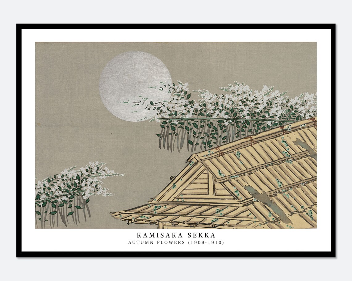 Kamisaka Autumn Flowers Vintage Japanese Woodblock Art Print