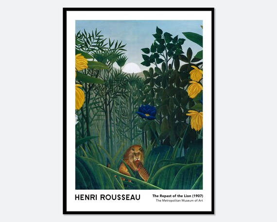 Henri Rousseau The Repast of the Lion 1907 Jungle Predator Art Poster