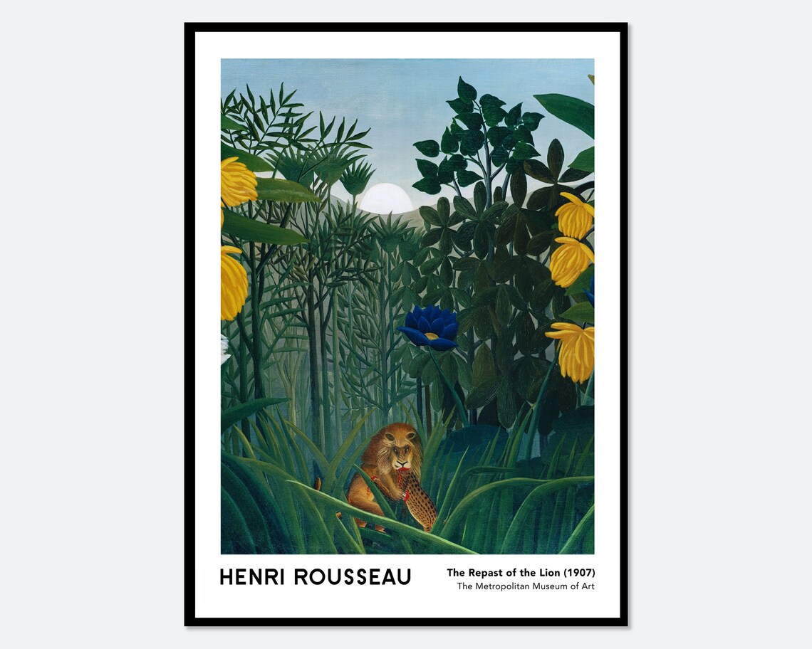 Henri Rousseau The Repast of the Lion 1907 Jungle Predator Art Poster