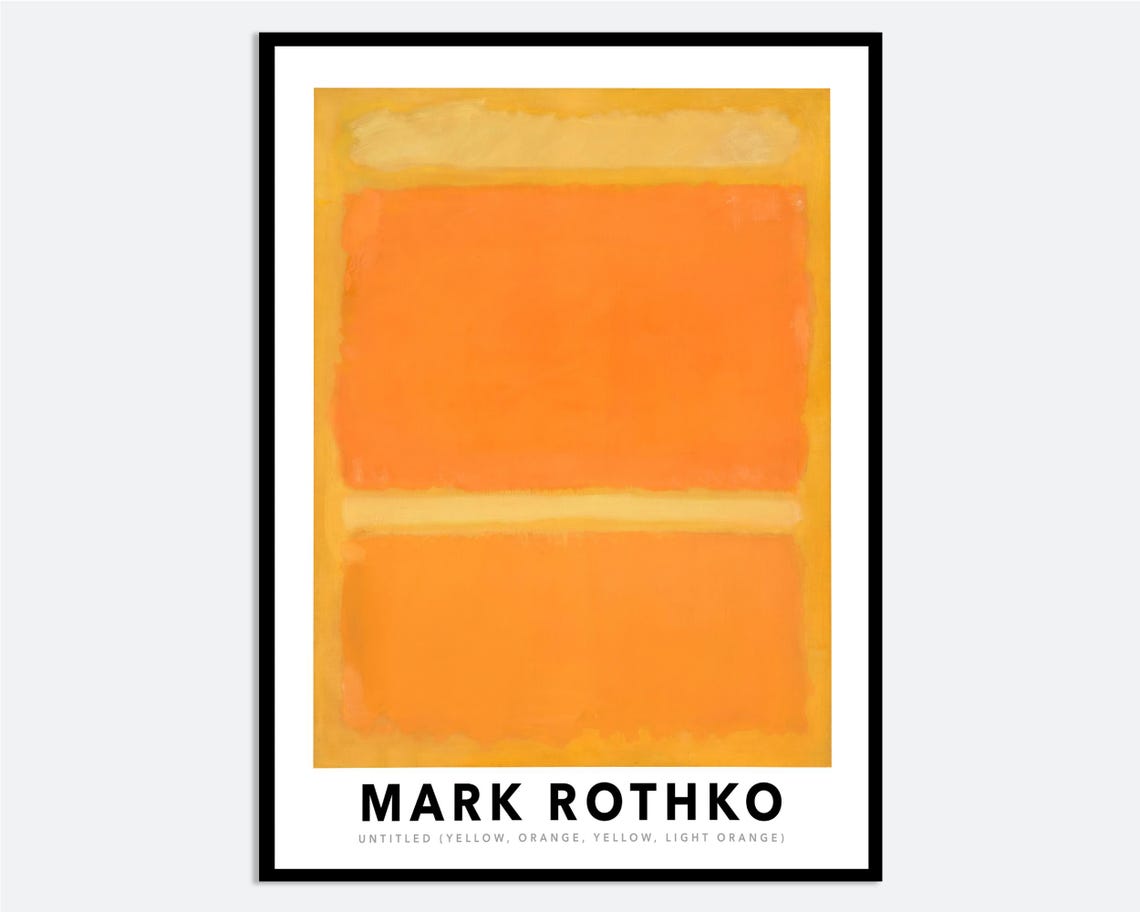 Mark Rothko Untitled Yellow Orange Colorfield Abstract Poster