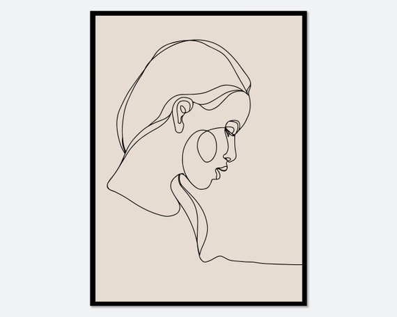 One Line Modern Girl Silhouette Line Art Print Single Line Figure Drawing Art Print Minimalist Line Art Woman Boho Art La09