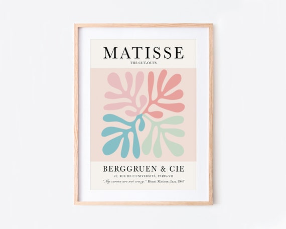 Henri Matisse Cutouts Vintage Exhibition Poster Art Print Botanical Plants Leaves Berggruen Cie Boho Wall Decor Papiers Decoupes M127