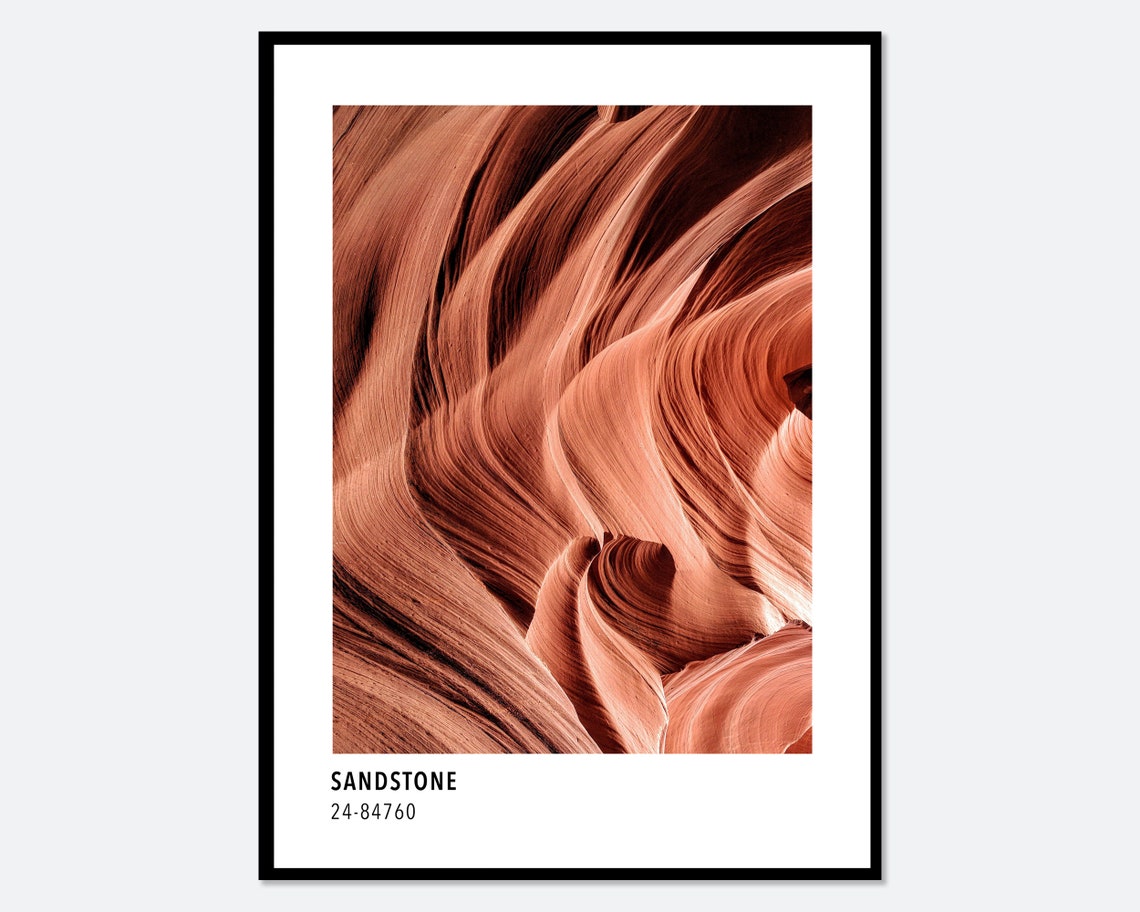 Sandstone Terracotta Swirling Canyon Rock Desert Nature Art Poster