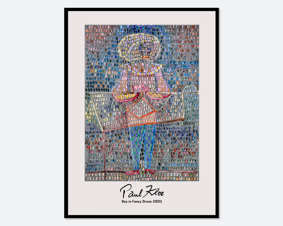 Paul Klee Boy in Fancy Dress 1931 Mosaic Pointillist Figure Art Poster