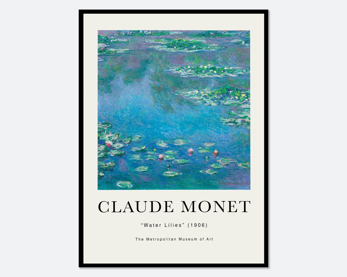 Monet Water Lilies 1906 Vintage Poster Print