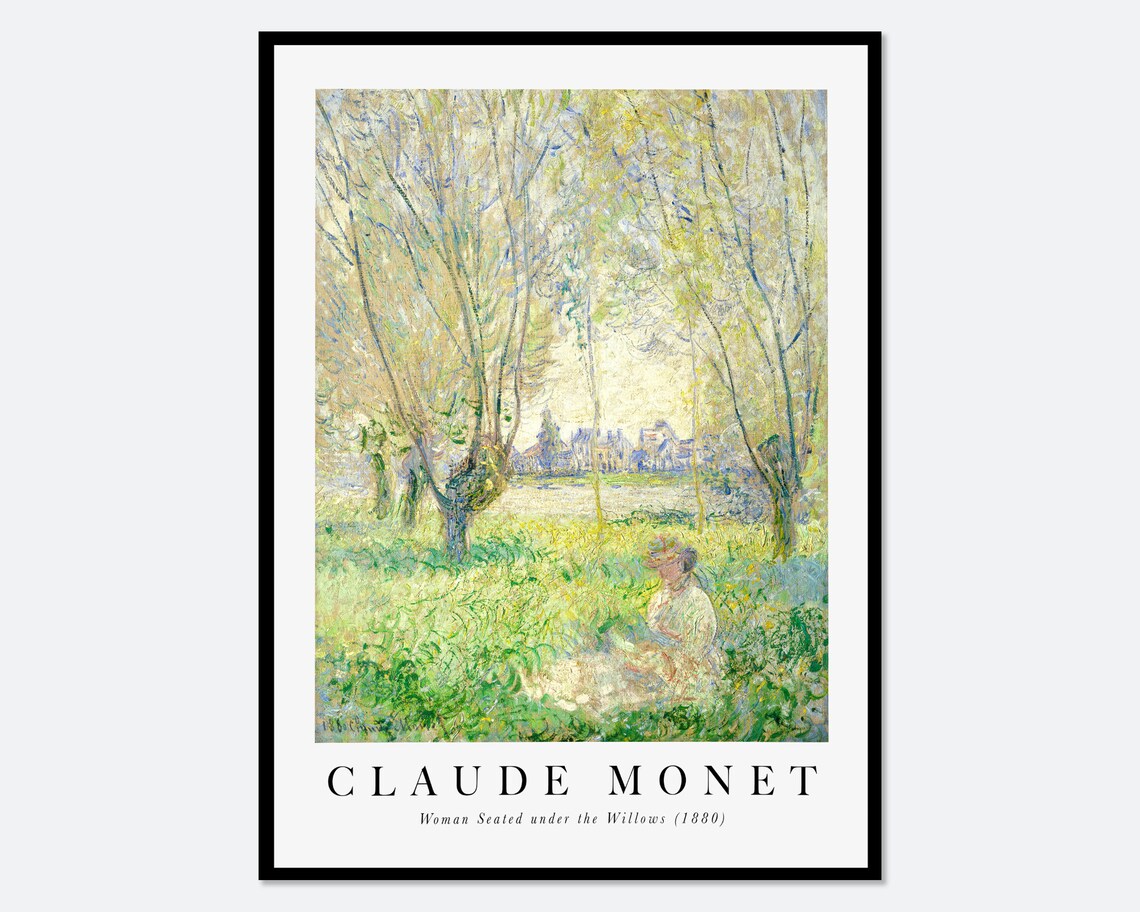 Monet Spring Woman Seated Under the Willows, Vintage