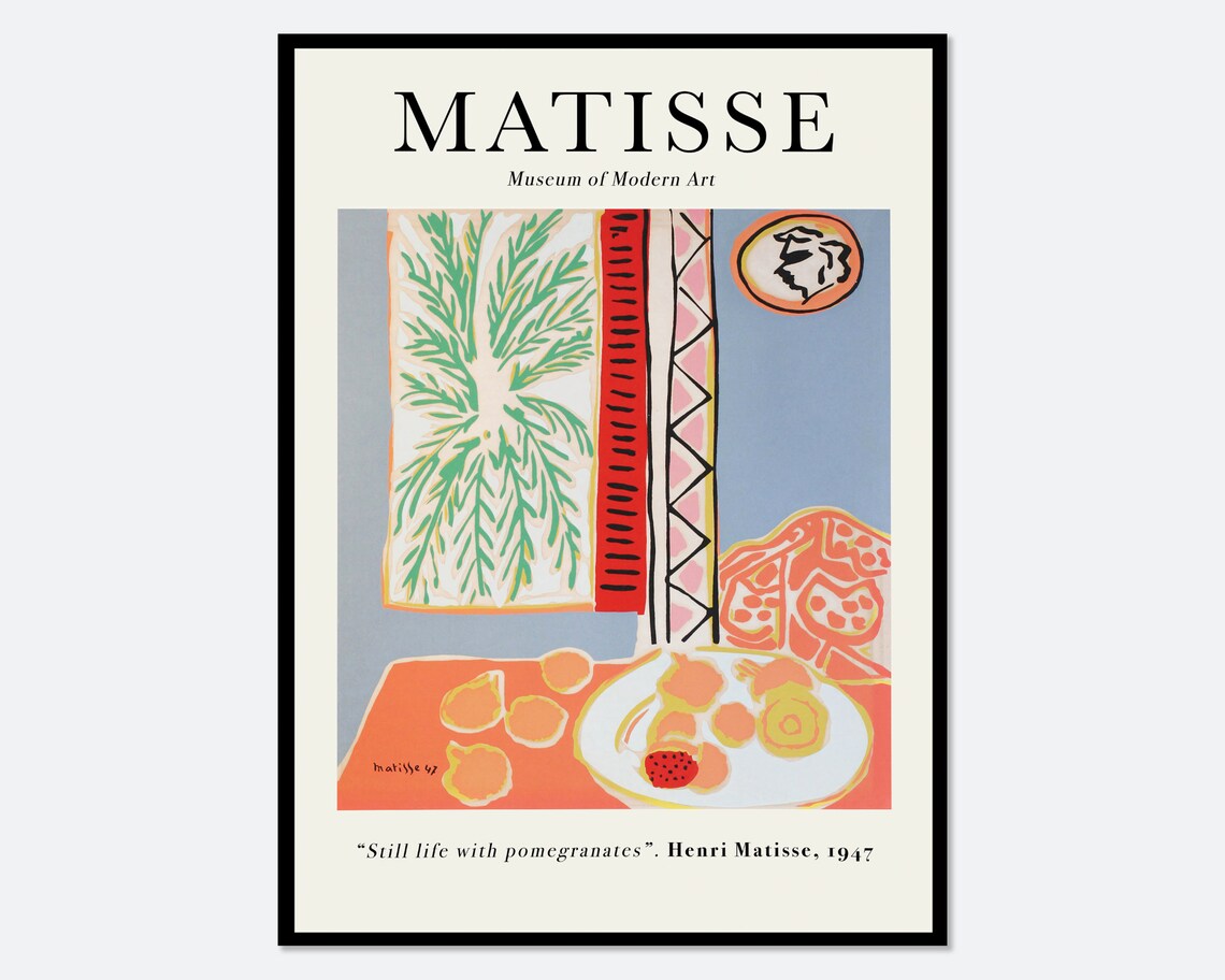 Henri Matisse Still Life With Pomegranates Vintage Art Print