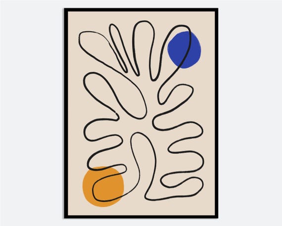 Henri Matisse Inspired Cut Outs Vintage Style Poster Wall Art Print Colorful Abstract Fauvism Nature Botanical Shapes Papiers Decoupes Ab29