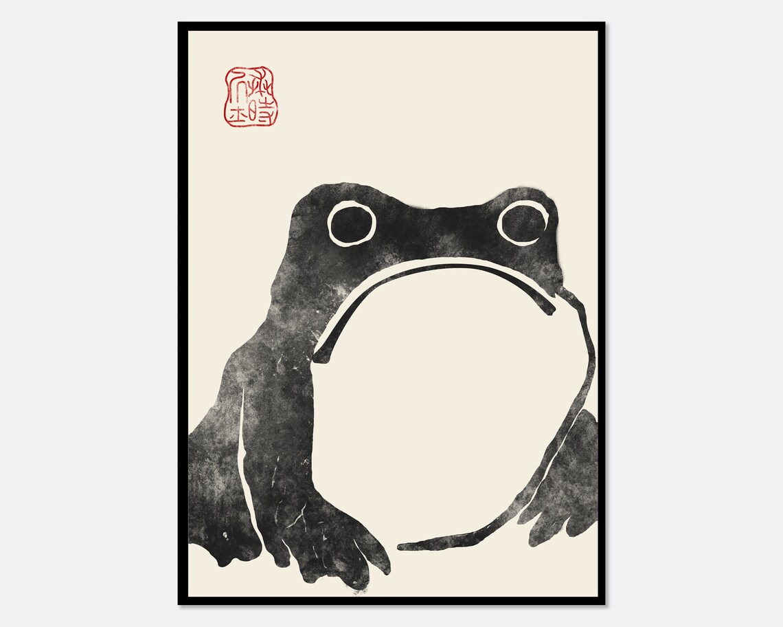 Matsumoto Hoji Frog Woodblock Art Print, Japanese
