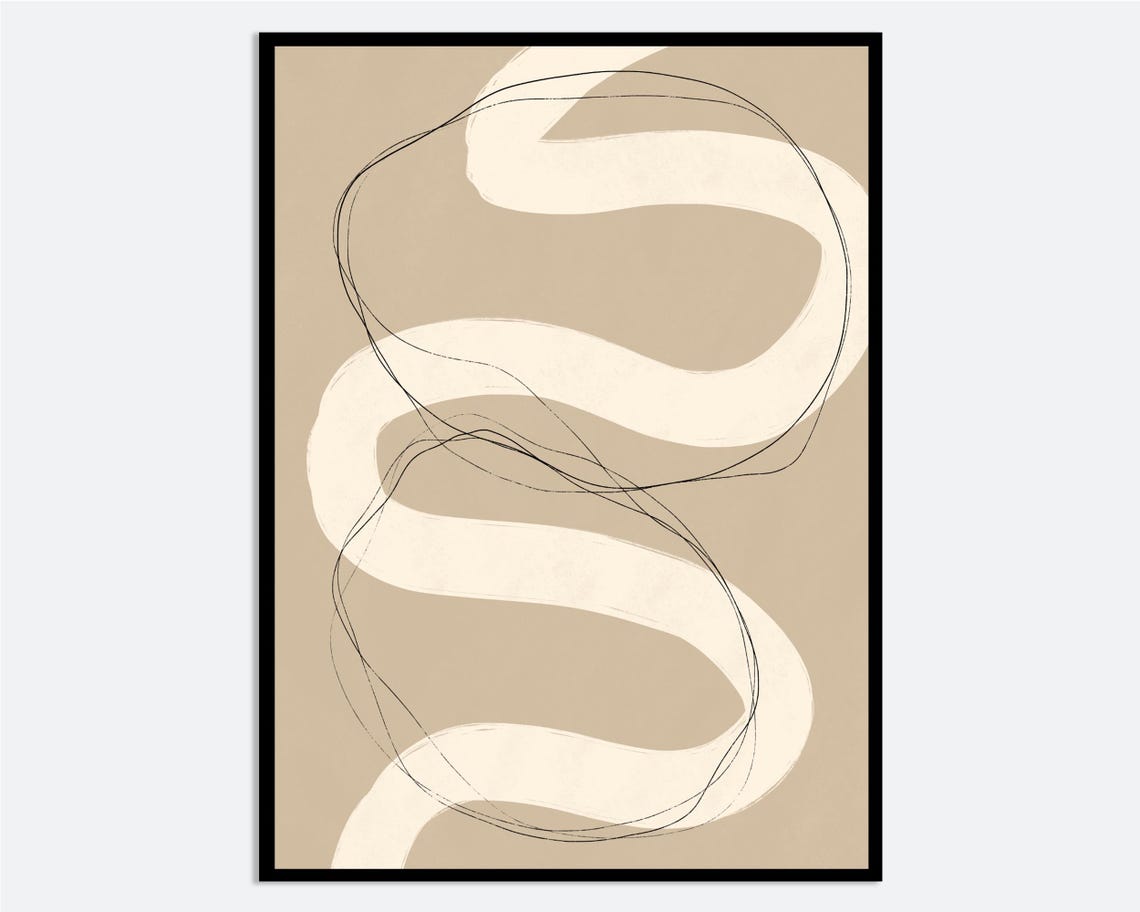 Beige Abstract Cream Swirl Brushstroke Minimalist Decor Poster