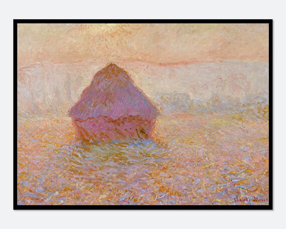 Monet Grainstack Sun In The Mist 1891 Vintage Exhibition Poster Famous Art Print Claude Monet Print Monet Poster Monet Painting N54b