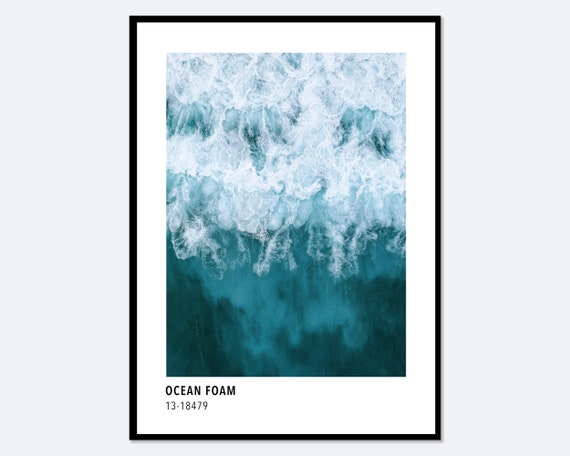Ocean Waves Blue Color Coastal Nature Art Print
