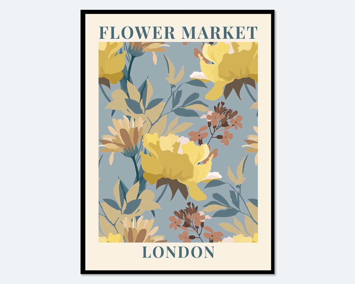 Flower Market London Botanical Art Print
