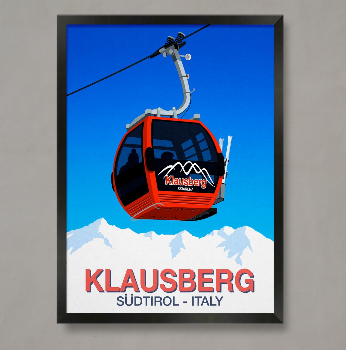 Klausberg Ski Resort Travel Poster, Ski Print