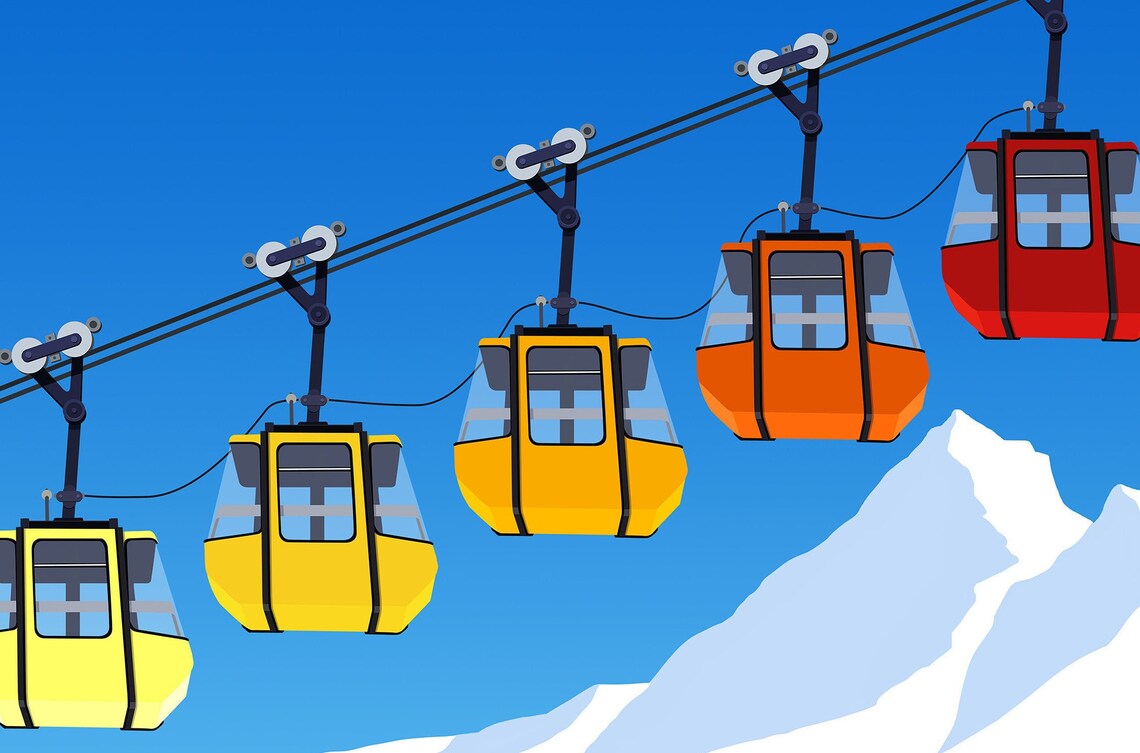 La Grave France Gondola Cable Cars Over Alpine Peaks Travel Poster - Image 2