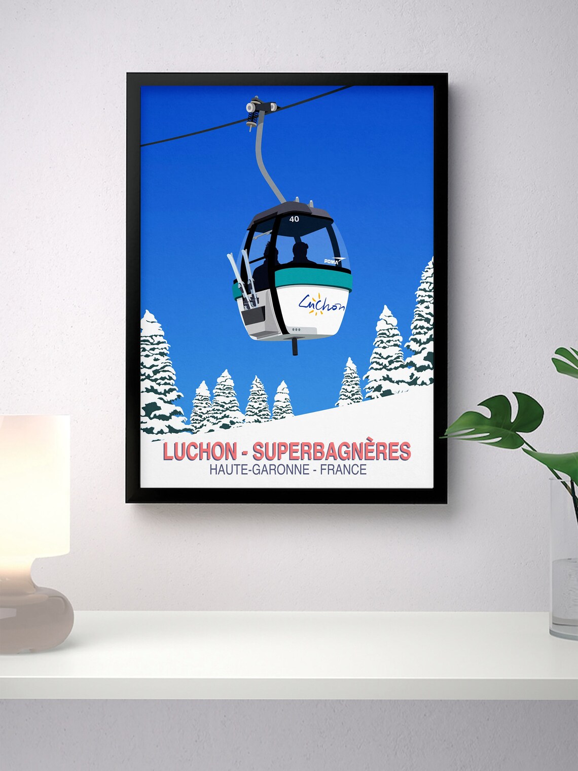 Luchon Ski Travel Poster, Snow Sports Art Print - Image 2