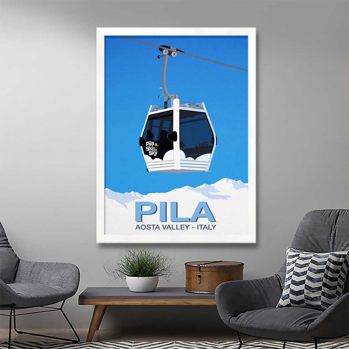Pila Ski Resort Poster, Ski Travel Poster - Image 2