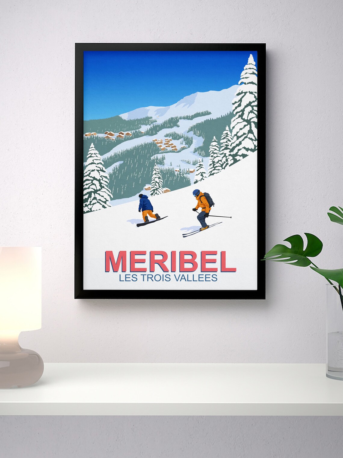 Meribel Ski Resort Travel Poster, Ski Print - Image 2
