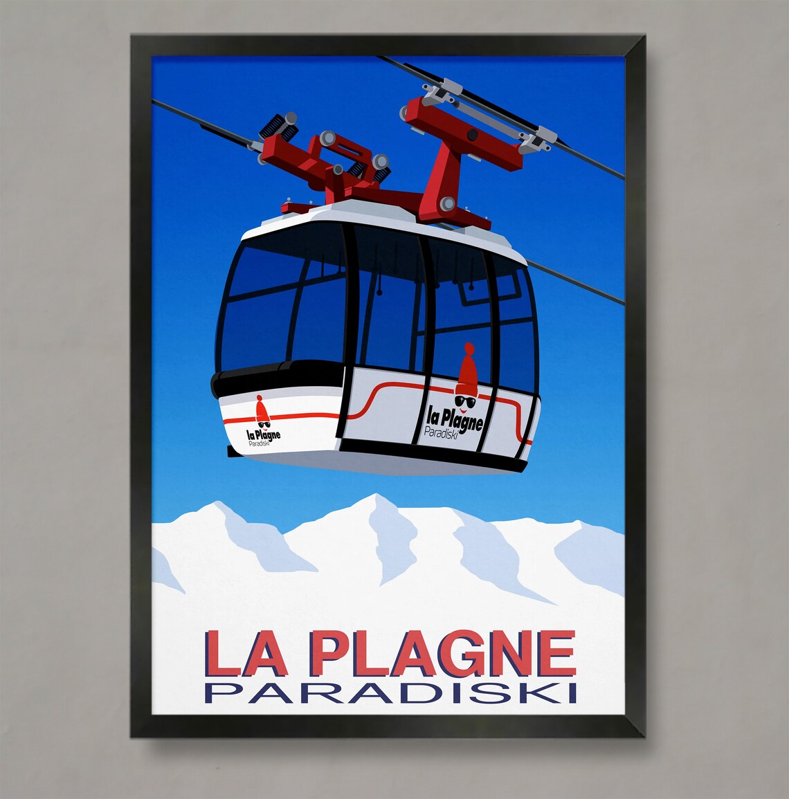 La Plagne Ski Resort Travel Poster, Ski Print