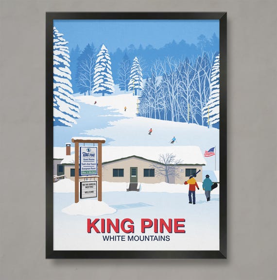 King Pine Ski Poster Ski Resort Poster Ski Print Ski Poster King Pine Ski Resort King Pine Print King Pine Poster King Pine Ski Area