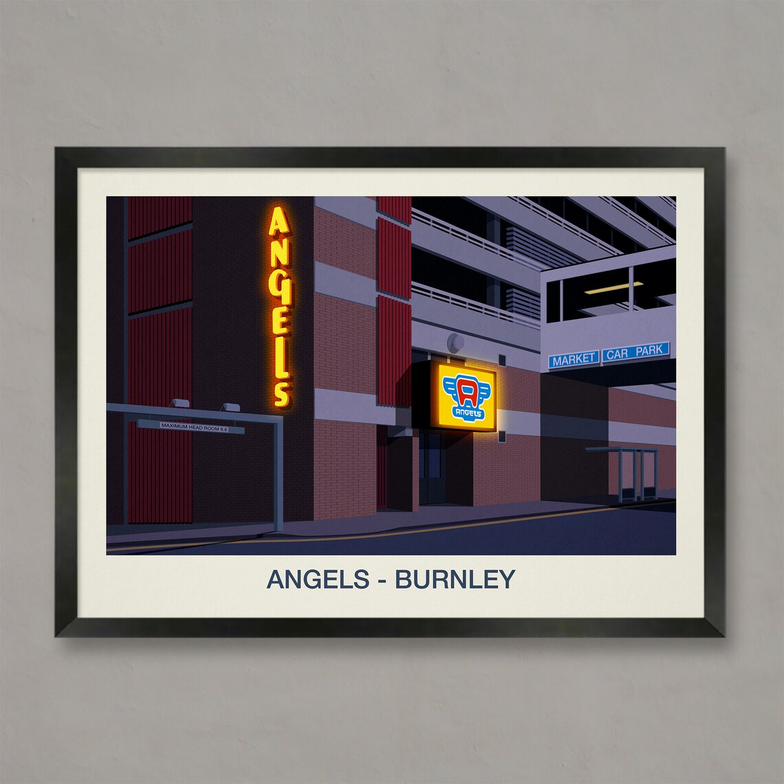 Angels Nightclub Vintage Poster, Nightclub Wall Art Print