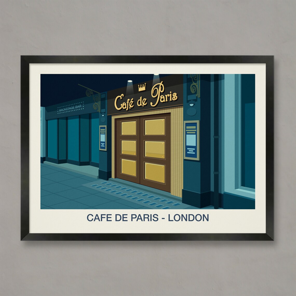 Cafe de Paris London Nightclub Poster Gold Signage Venue Artwork