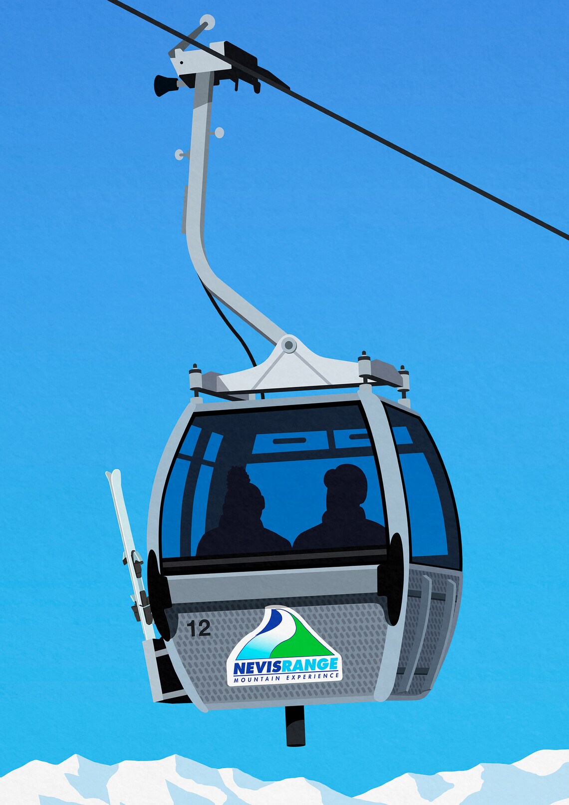Nevis Range Ski Resort Travel Poster Art Print - Image 2