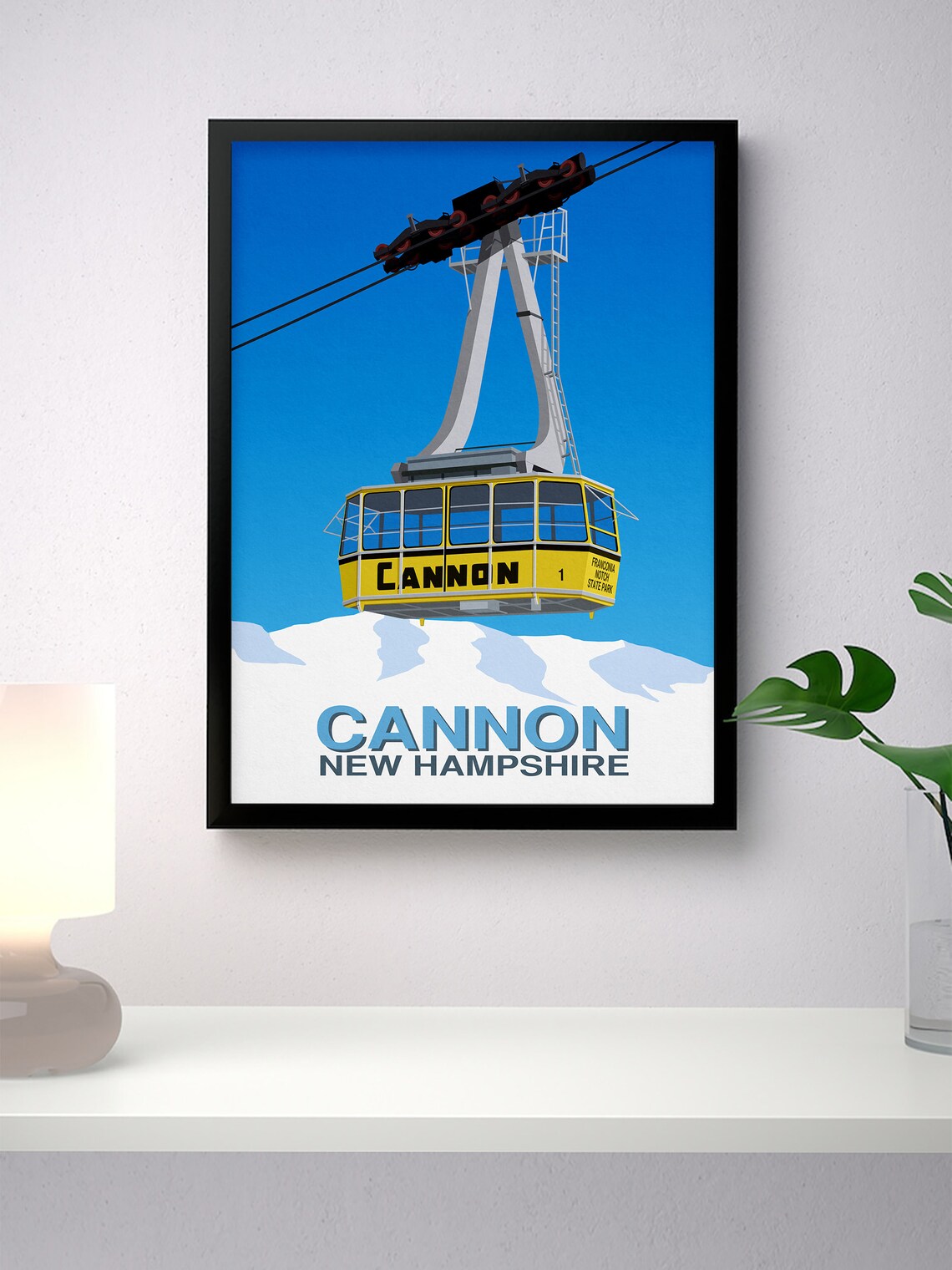 Cannon Ski Resort New Hampshire Travel Poster - Image 4