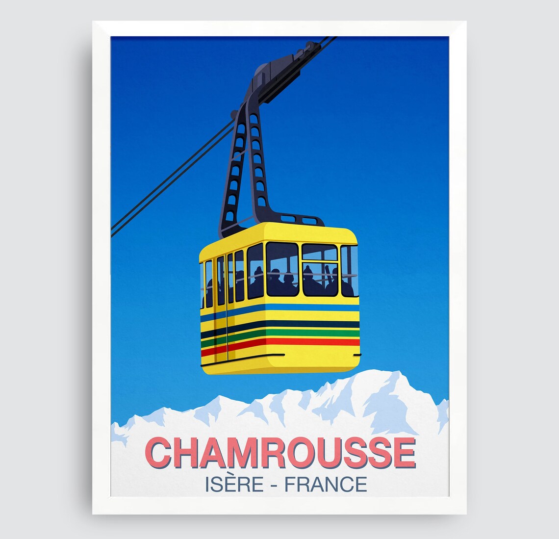 Chamrousse Ski Resort Poster, Snowboard Travel Poster - Image 3