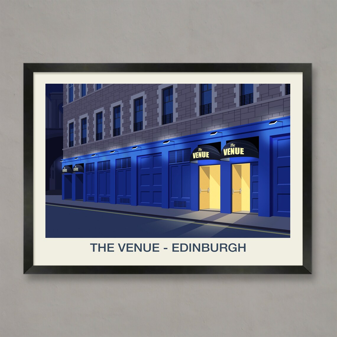 The Venue Edinburgh Nightclub Travel Poster