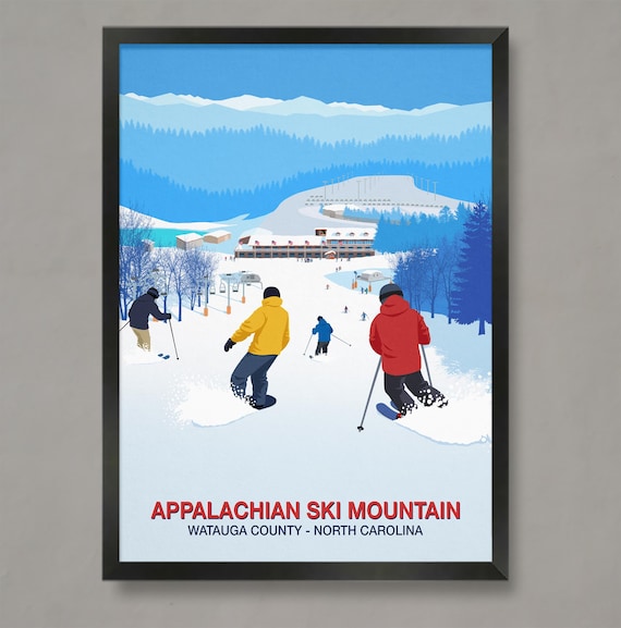 Appalachian Ski Mountain Poster Appalachian Ski Mountain Print Ski Resort Poster Ski Gifts Ski Poster Appalachian Ski Mountain