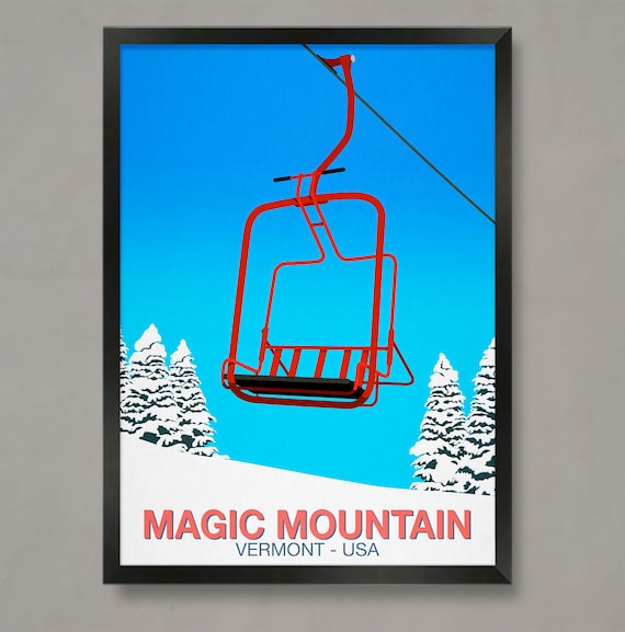 Magic Mountain Ski Resort Poster Print