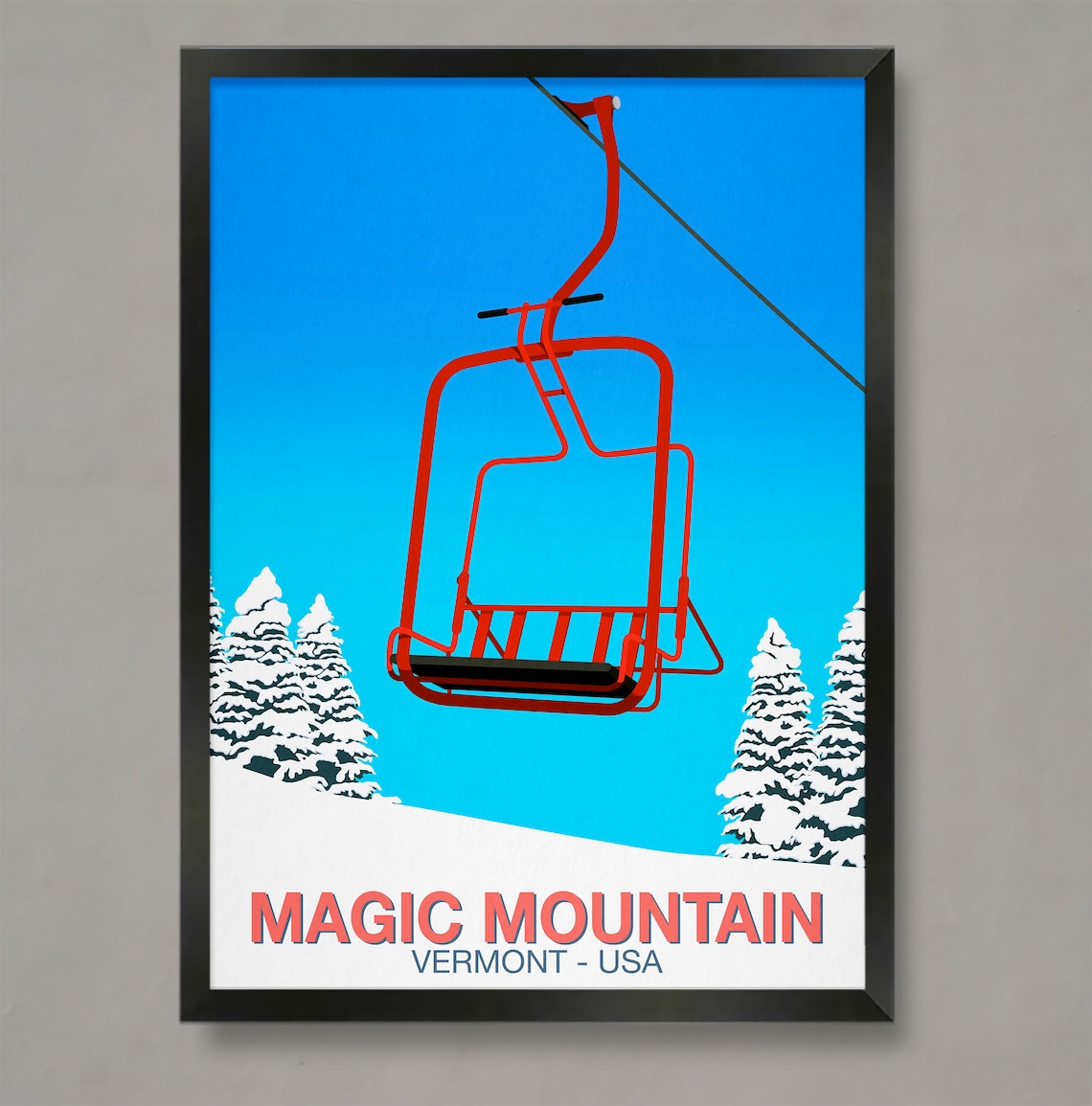 Magic Mountain Ski Resort Poster Print