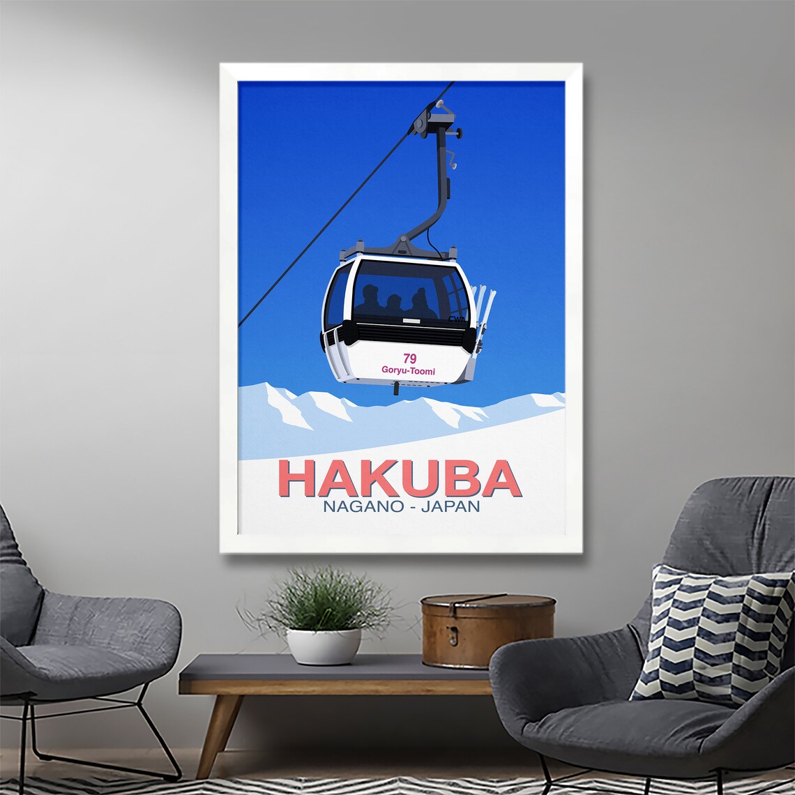 Hakuba Ski Resort Travel Poster, Ski Resort Art Print - Image 2