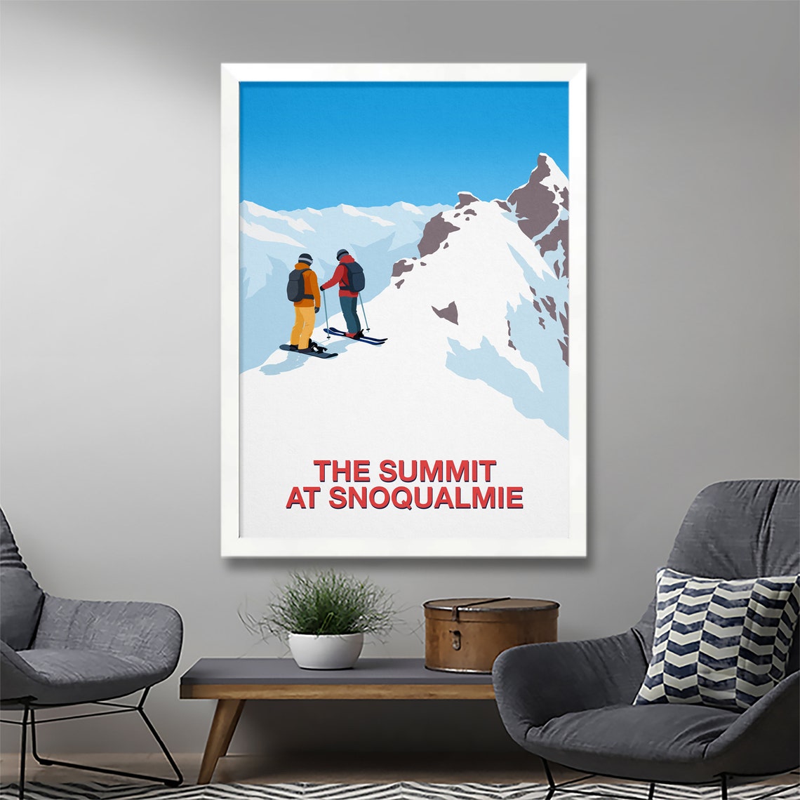 The Summit At Snoqualmie Ski Touring Backcountry Alpine Poster - Image 2
