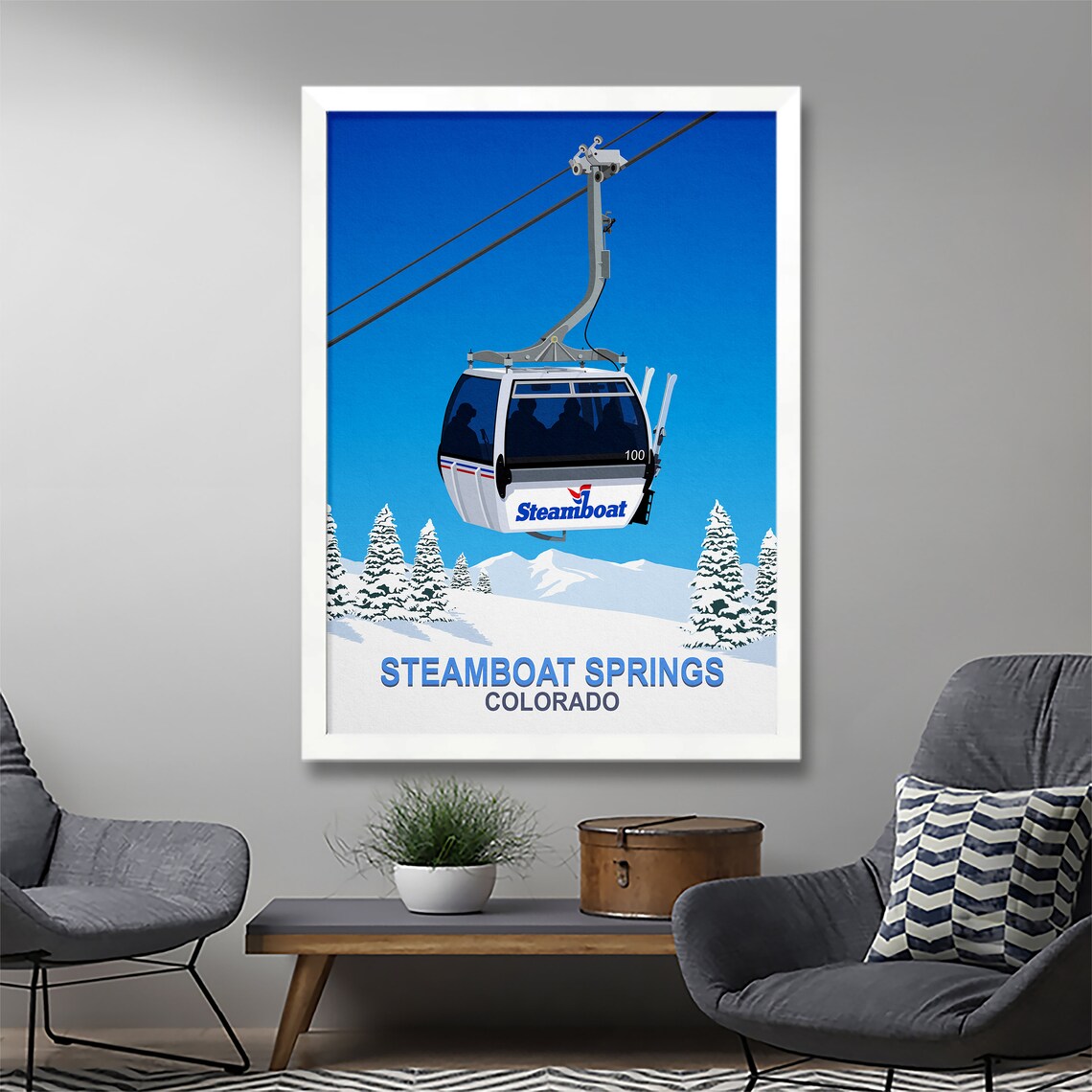 Steamboat Ski Resort Colorado Travel Poster - Image 2