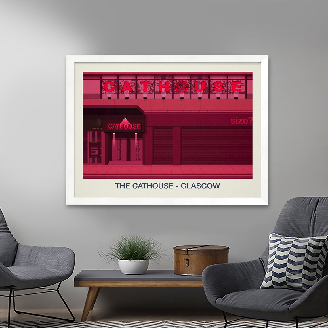 The Cathouse Venue Art Print, Rock Club Poster - Image 2