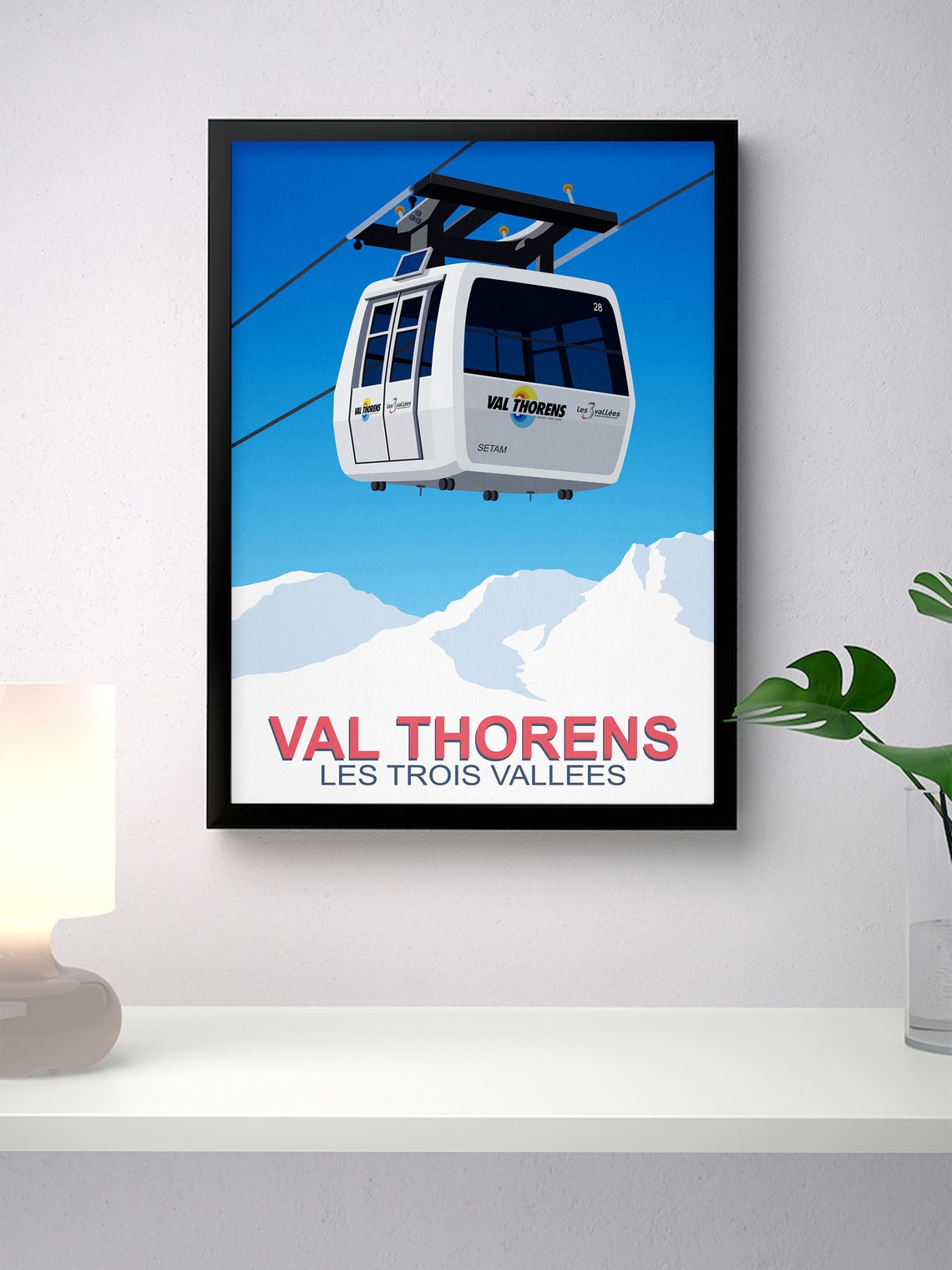 Val Thorens Gondola Les Trois Vallees Ski Resort Travel Poster - Image 4