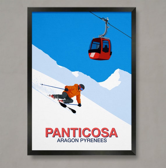 Panticosa Ski Resort Poster Ski Resort Poster Ski Print Snowboard Poster Ski Gifts Ski Poster