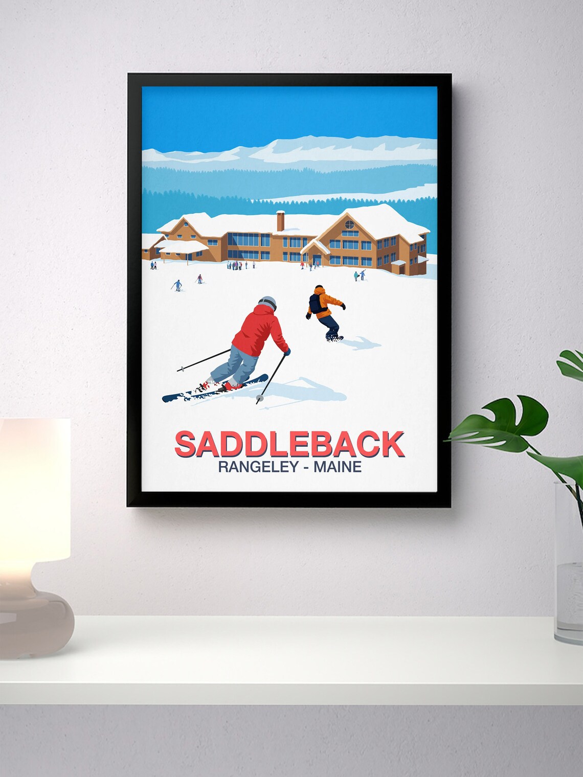 Saddleback Ski Resort Travel Poster, Ski Resort Print - Image 4
