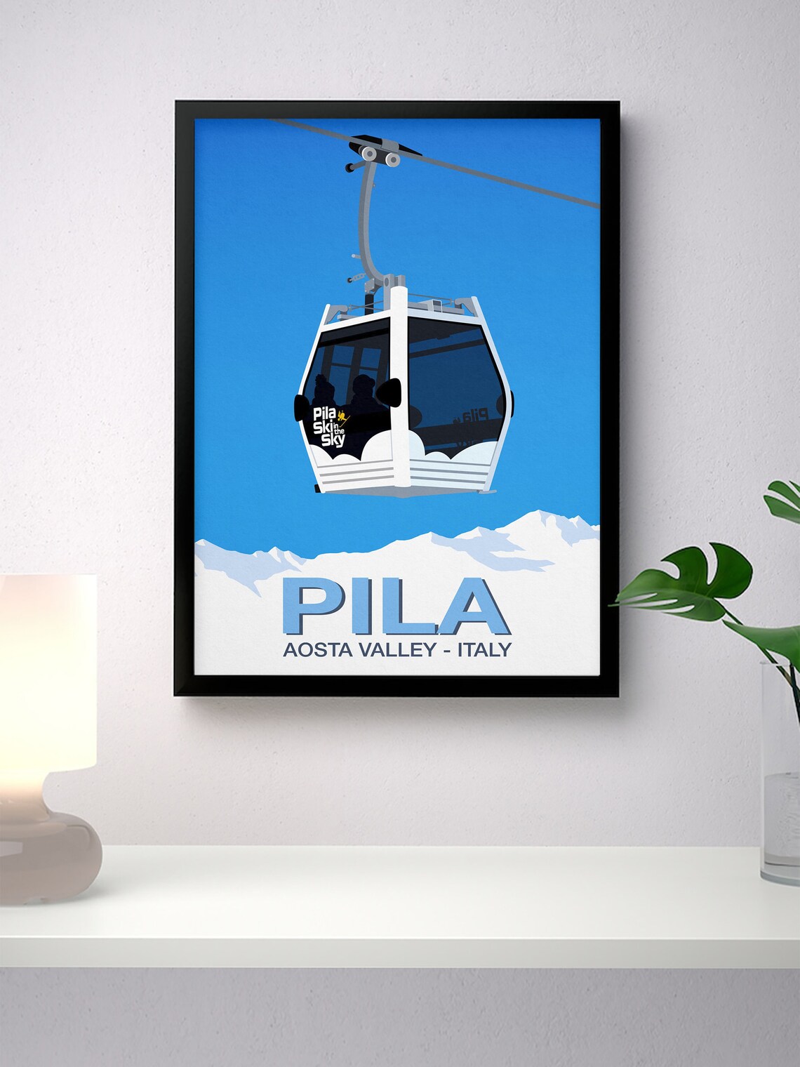 Pila Ski Resort Poster, Ski Travel Poster - Image 4