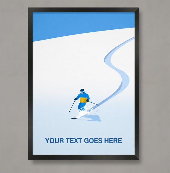 Personalised Ski Poster Personalised Ski Print Personalised Ski Gift Ski Art Skiing Poster Personalised Ski Art Personal Ski Gift
