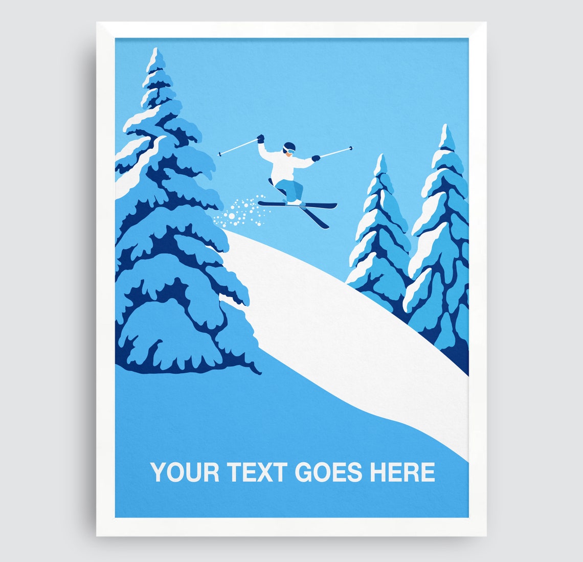 Personalised Ski Jumper Custom Text Alpine Skiing Gift Poster - Image 4
