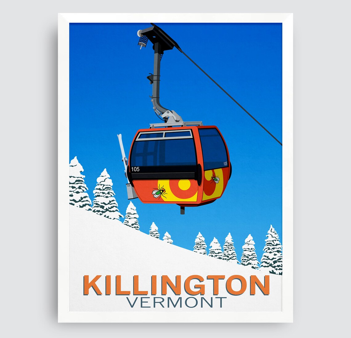 Killington Ski Resort Gondola Travel Poster - Image 3