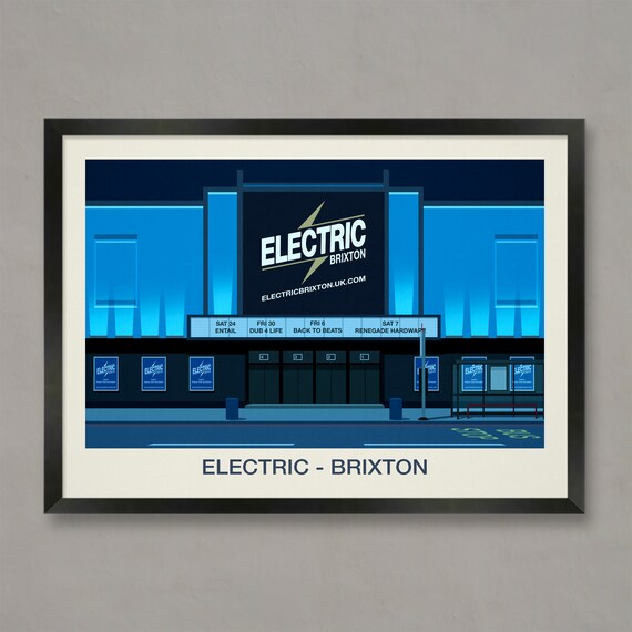 Electric Brixton Nightclub Poster Lightning Logo Marquee Venue Art