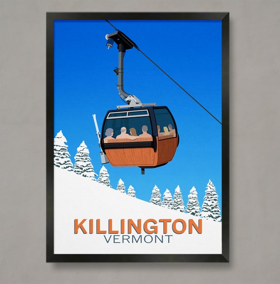 Killington Ski Resort Hot Tub Gondola Poster Ski Resort Poster Ski Print Snowboard Poster Ski Gifts Ski Poster