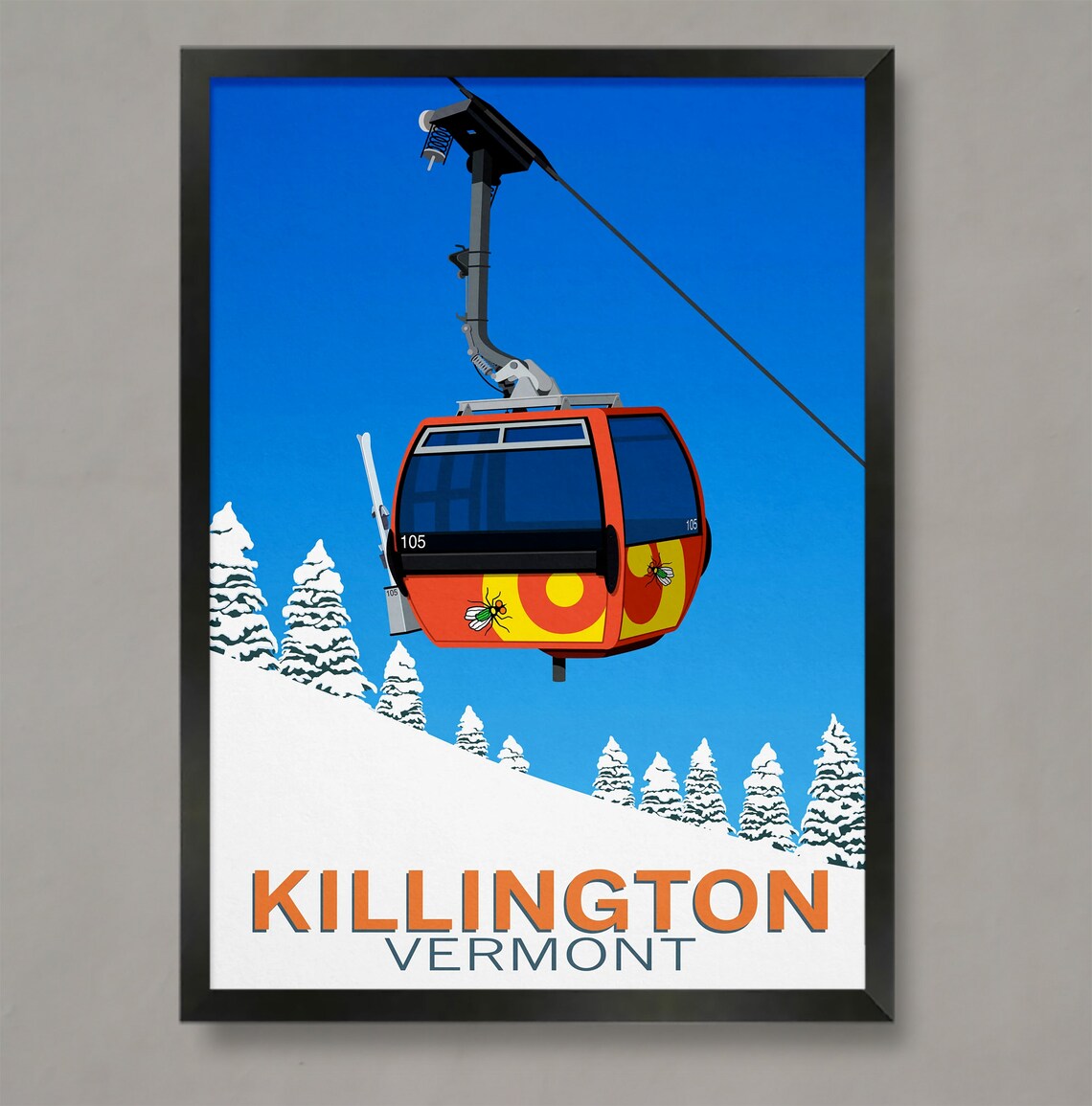 Killington Ski Resort Gondola Travel Poster