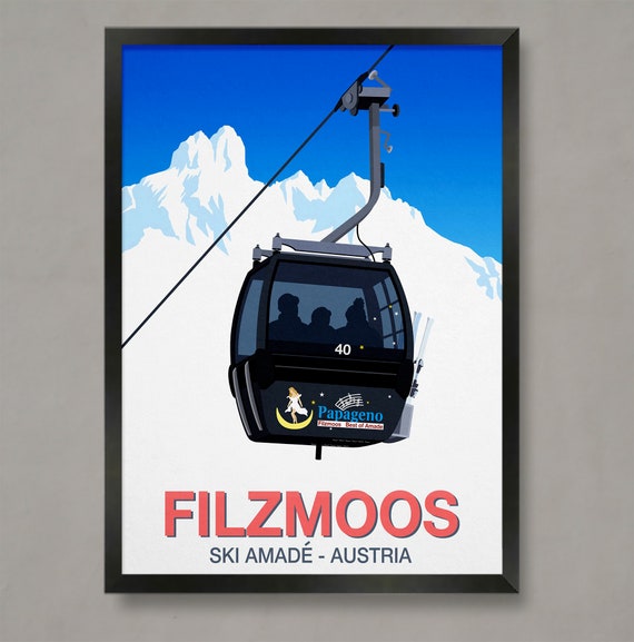 Filzmoos Ski Poster Ski Resort Poster Ski Print Snowboard Poster Ski Gifts Ski Poster